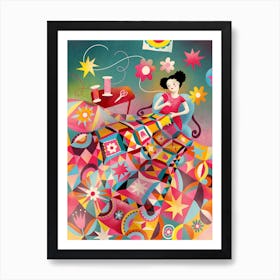 Magical Quilting Time Art Print