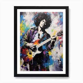Jimi Hendrix Abstract Portrait 4 Art Print