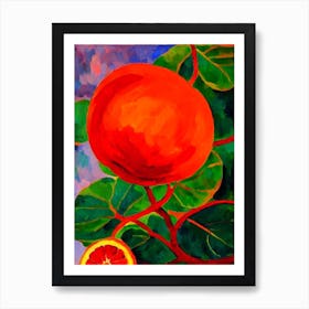 Blood Orange Fruit Vibrant Matisse Inspired Painting Fruit Art Print