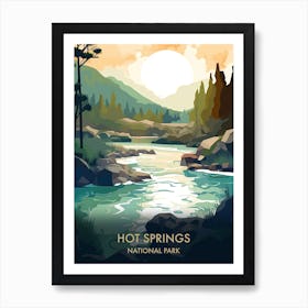 Hot Springs National Park Travel Poster Illustration Style 4 Art Print