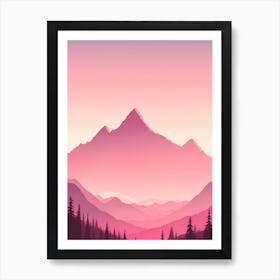 Misty Mountains Vertical Background In Pink Tone 57 Art Print