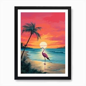 Sunkissed Painting Of Crane Beach Barbados 1 Art Print