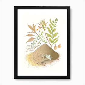 Gravel Root Spices And Herbs Pencil Illustration 1 Art Print
