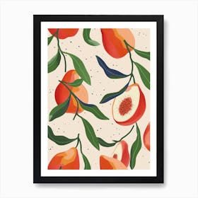 Peach Pattern Illustration 2 Art Print