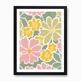 Heather Pastel Floral 2 Flower Art Print