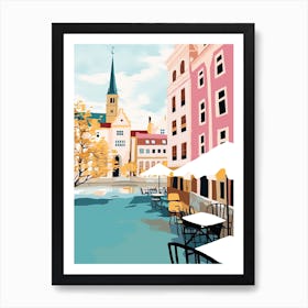 Helsingborg, Sweden, Flat Pastels Tones Illustration 4 Art Print