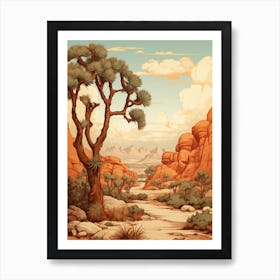  Retro Illustration Of A Joshua Tree Pattern In Grand 2 Art Print