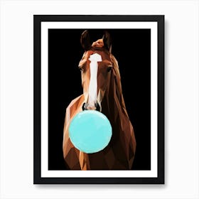 Horse Chewing Bubble Gum Art Print