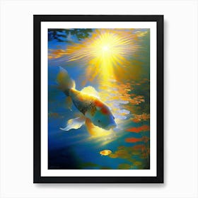 Hikari Utsurimono 1, Koi Fish Monet Style Classic Painting Art Print