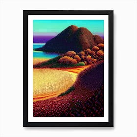 Sumba Island Indonesia Pointillism Style Tropical Destination Art Print