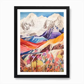 Mount Mckinley United States 1 Colourful Mountain Illustration Art Print