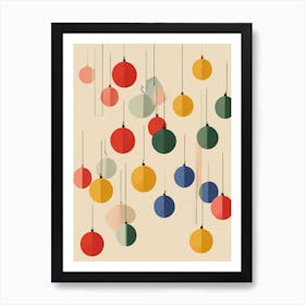 Christmas Ornaments Colorful Art Print