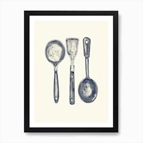 Vintage Kitchen Utensils Illustration 3 Art Print