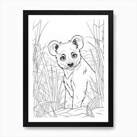 Line Art Jungle Animal Hyena 2 Art Print