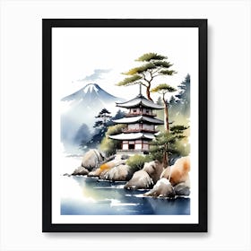 Japanese Landscape Watercolor Painting (29) 1 Art Print