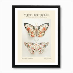 Velvet Butterflies Collection Butterfly Symphony William Morris Style 8 Art Print