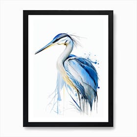 Great Blue Heron Impressionistic 2 Art Print
