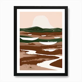 Boats In The Marsh Art Print