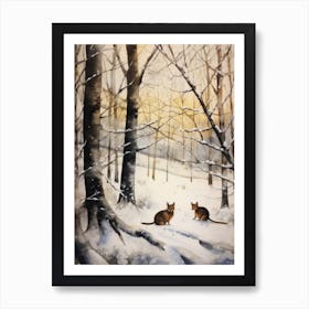 Winter Watercolour Shrew Poster