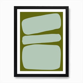 Abstract Bauhaus Shapes 3 Green & Seafoam Art Print