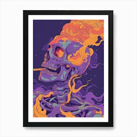 Skeleton Smoking A Cigarette 3 Art Print