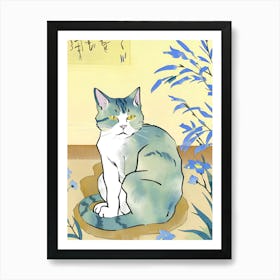 Van Gogh Cat 1 Art Print