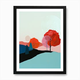 Autumn Trees, Minimalism Art Print