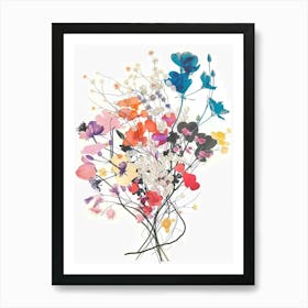 Gypsophila 1 Collage Flower Bouquet Art Print