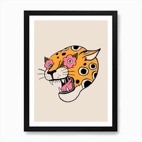 Cheetah Flower Eyes Art Print