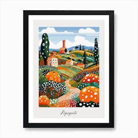 Poster Of Agrigento, Italy, Illustration In The Style Of Pop Art 3 Art Print