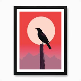 Minimalist Raven 1 Illustration Art Print