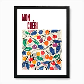 Mon Cheri Poster Summer Cherries Painting Matisse Style 8 Art Print