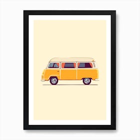 Yellow Hippie Bus Art Print