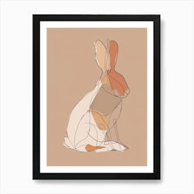 Rabbit - Boho, Line Art 1 Art Print