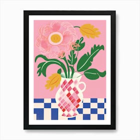 Roses Flower Vase 1 Art Print