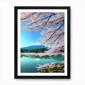 Cherry Blossoms Cherry Blossoms Mount Fuji Japan Art Print