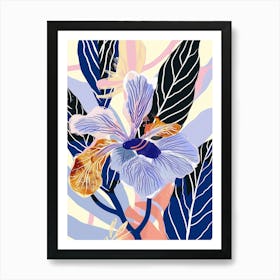 Colourful Flower Illustration Periwinkle 4 Art Print