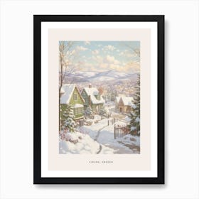 Vintage Winter Poster Kiruna Sweden Art Print