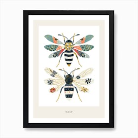 Colourful Insect Illustration Wasp 6 Poster Art Print