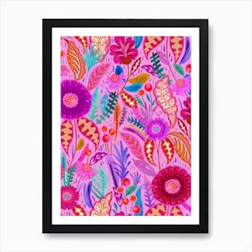 Neon Bloom - Pink Art Print