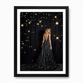 A Cosmic Scene Capturing The Night Sky Aglow With Glittering Stars And A Dusting Of Sparkling Galaxi (3) Art Print