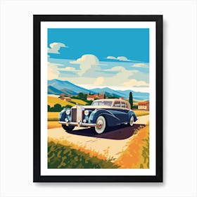 A Rolls Royce Phantom In The Tuscany Italy Illustration 1 Art Print