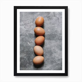 Row Of Brown Eggs Art Print