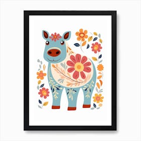 Baby Animal Illustration  Hippo 1 Art Print