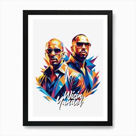 Wisin Yandel 03 Portrait Music Icon WPAP Pop Art Art Print