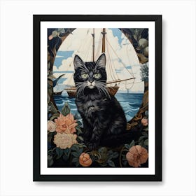 A Cat On A Medieval Ship 4 Art Print