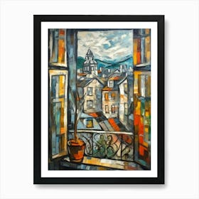 Window View Of Edinburgh Scotland In The Style Of Cubism 3 Art Print