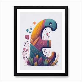 Colorful Letter E Illustration 34 Poster