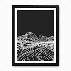 Beinn A Chlachair Line Drawing 1 Art Print