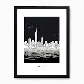 Chicago Skyline 11 B&W Poster Art Print